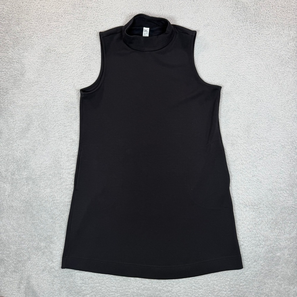 Spanx AirEssentials Sleeveless Mock Neck Dress Very Black Large Pockets Shift